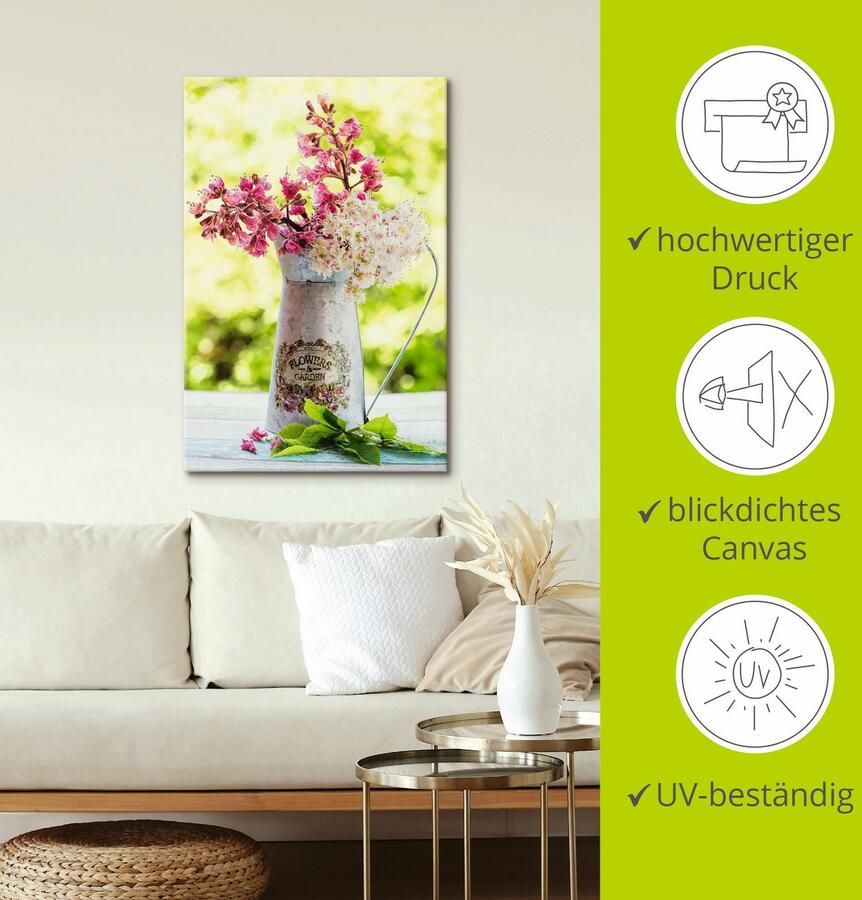 Artland Artprint op linnen Bloemen kastanjeboom in kan - Foto 2