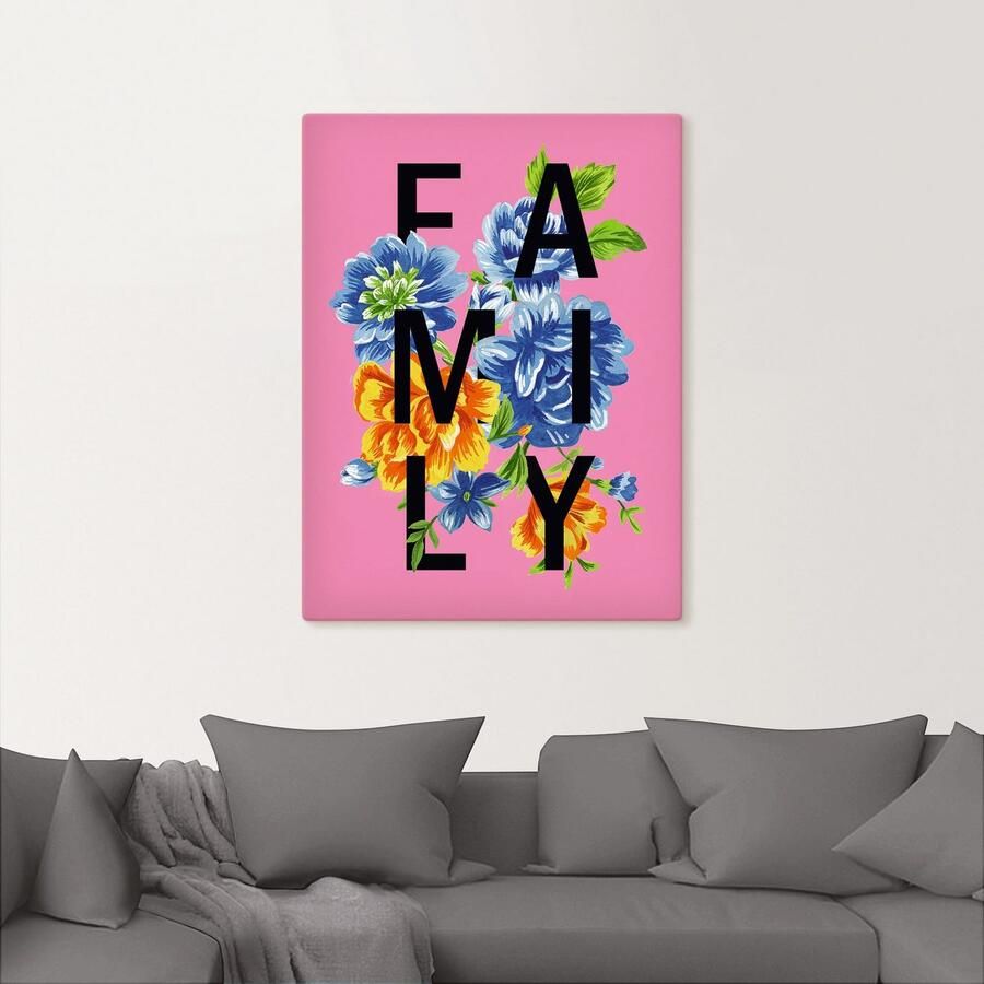 Artland Artprint op linnen Bloemencitaat I gespannen op een spieraam