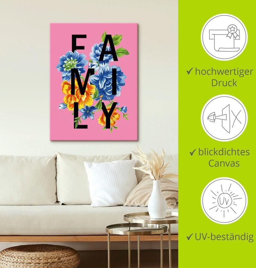 Artland Artprint op linnen Bloemencitaat I gespannen op een spieraam - Foto 3