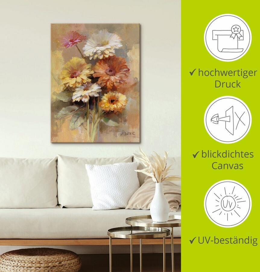 Artland Artprint op linnen Bos bloemen I gespannen op een spieraam - Foto 3