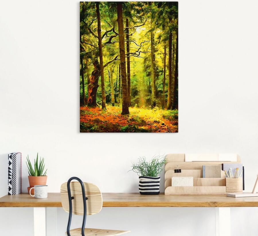 Artland Artprint op linnen Bos II gespannen op een spieraam - Foto 4