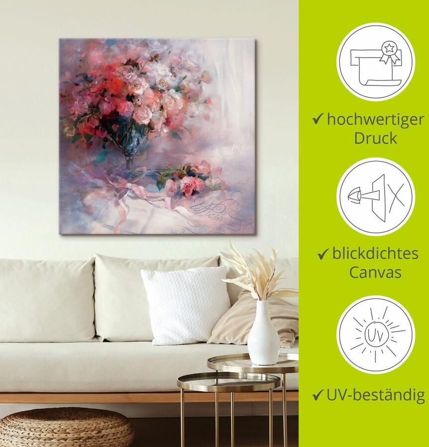 Artland Artprint op linnen Bos rozen gespannen op een spieraam - Foto 3