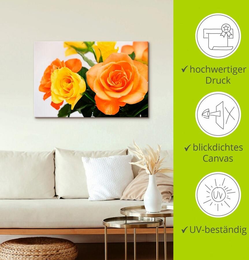 Artland Artprint op linnen Bos rozen gespannen op een spieraam - Foto 2