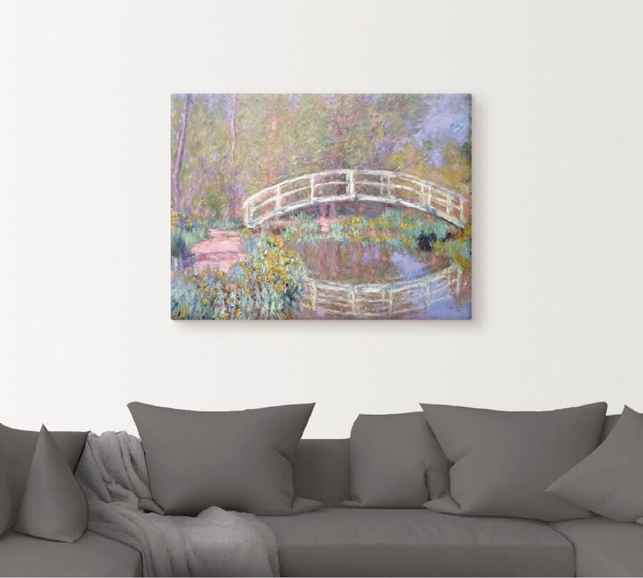 Artland Artprint op linnen Brug in Monets tuin gespannen op een spieraam - Foto 5