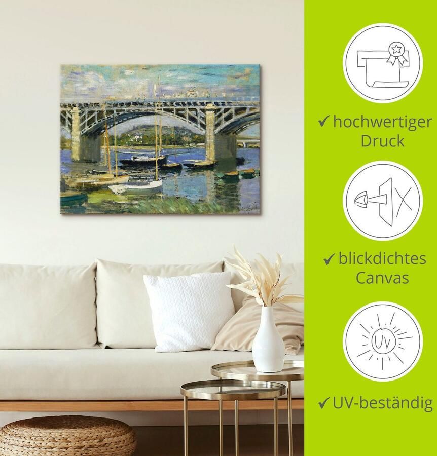 Artland Artprint op linnen Brug over de Seine in Argenteuil. 1874 - Foto 2