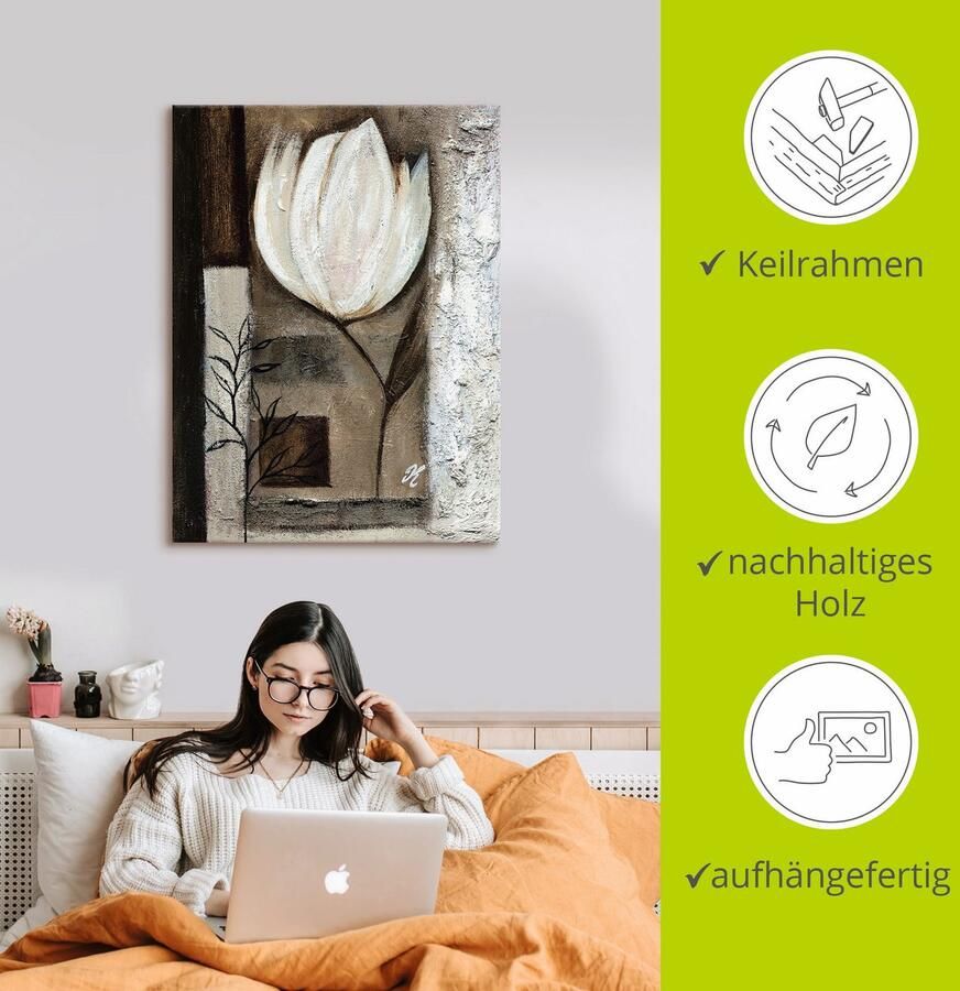 Artland Artprint op linnen Bruine tulpen I gespannen op een spieraam - Foto 2