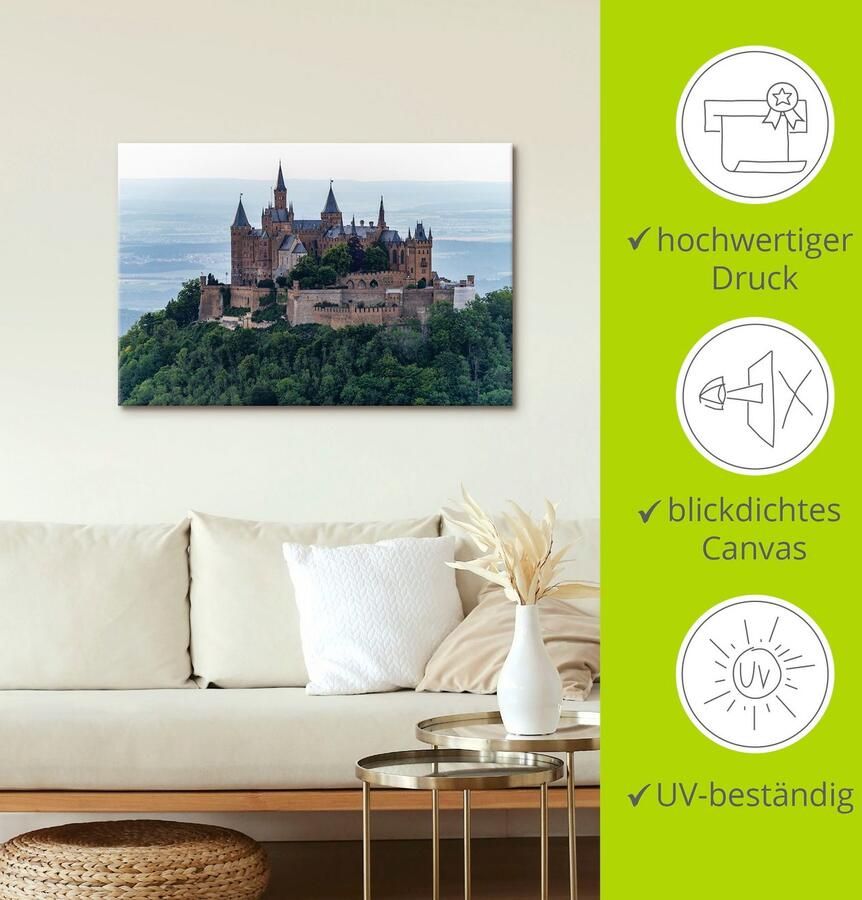 Artland Artprint op linnen Burcht Hohenzollern als close-up - Foto 3