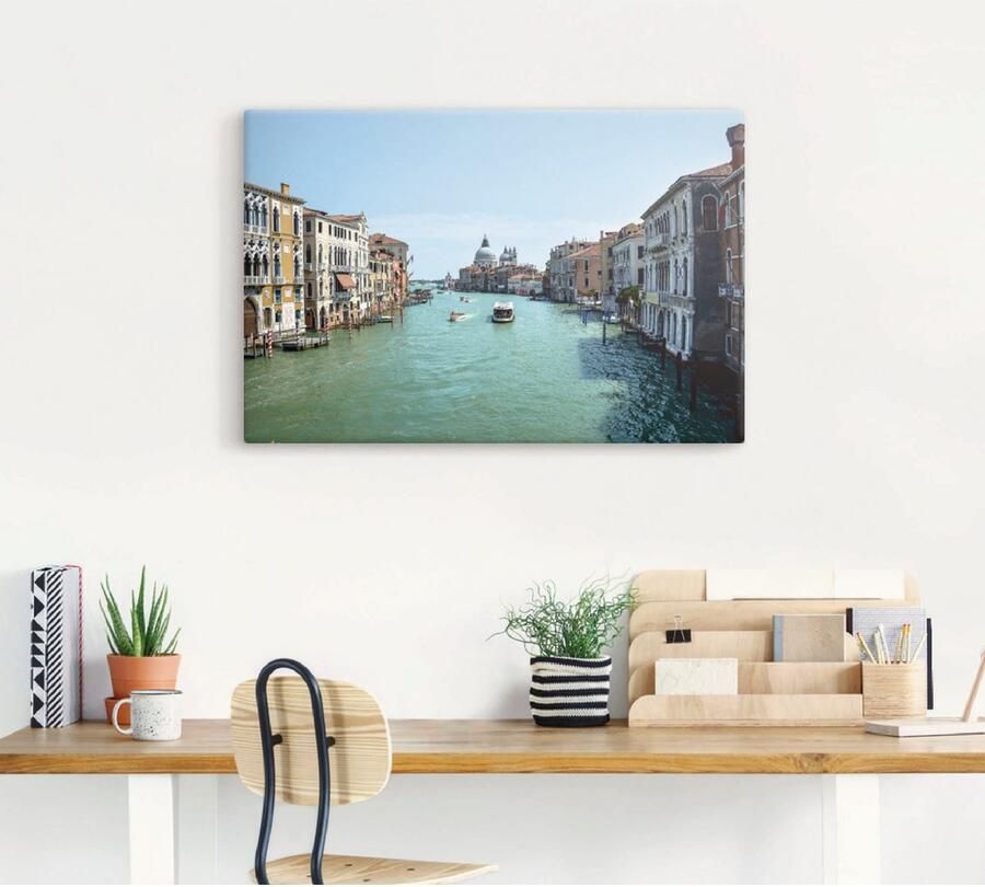 Artland Artprint op linnen Canale Grande Venetië bij zonneschijn - Foto 3