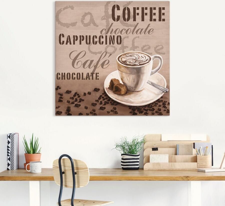 Artland Artprint op linnen Chocolade cappuccino gespannen op een spieraam - Foto 4