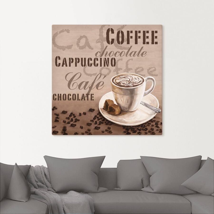 Artland Artprint op linnen Chocolade cappuccino gespannen op een spieraam