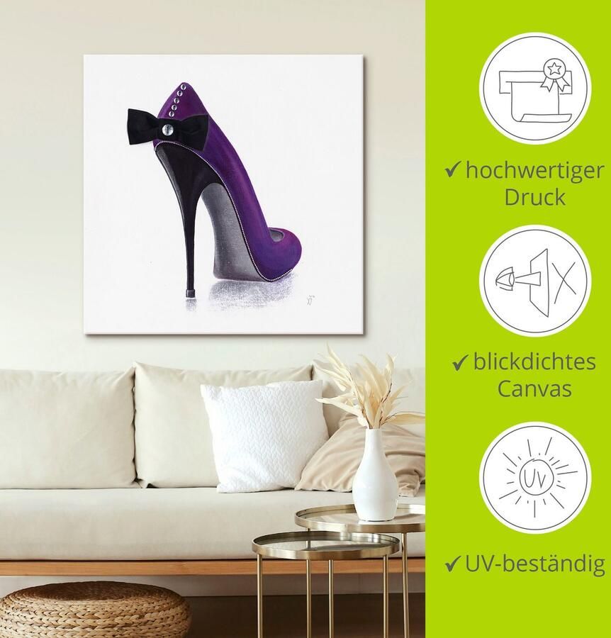 Artland Artprint op linnen Damesschoenen violet model - Foto 3