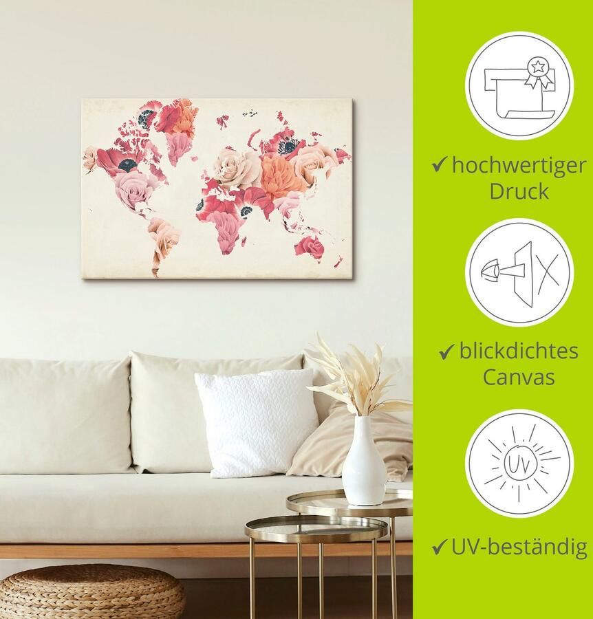 Artland Artprint op linnen De aarde lacht in bloemen - Foto 3