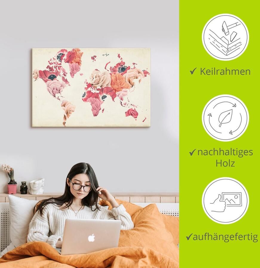 Artland Artprint op linnen De aarde lacht in bloemen - Foto 2