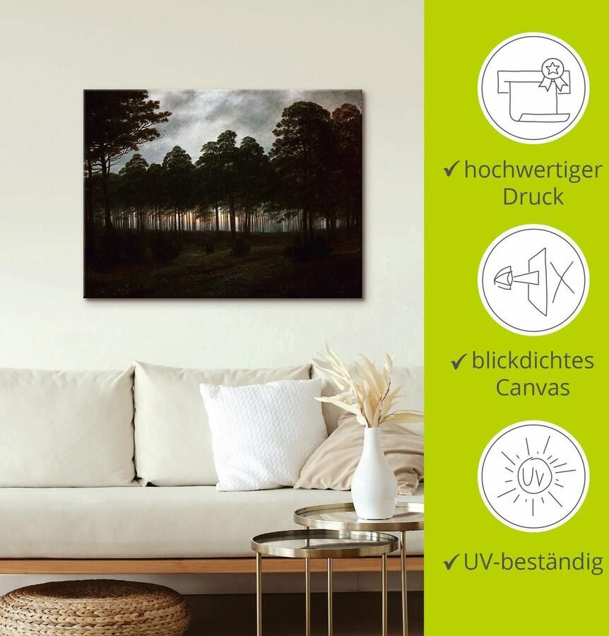 Artland Artprint op linnen De avond ca. 1820x21 - Foto 3