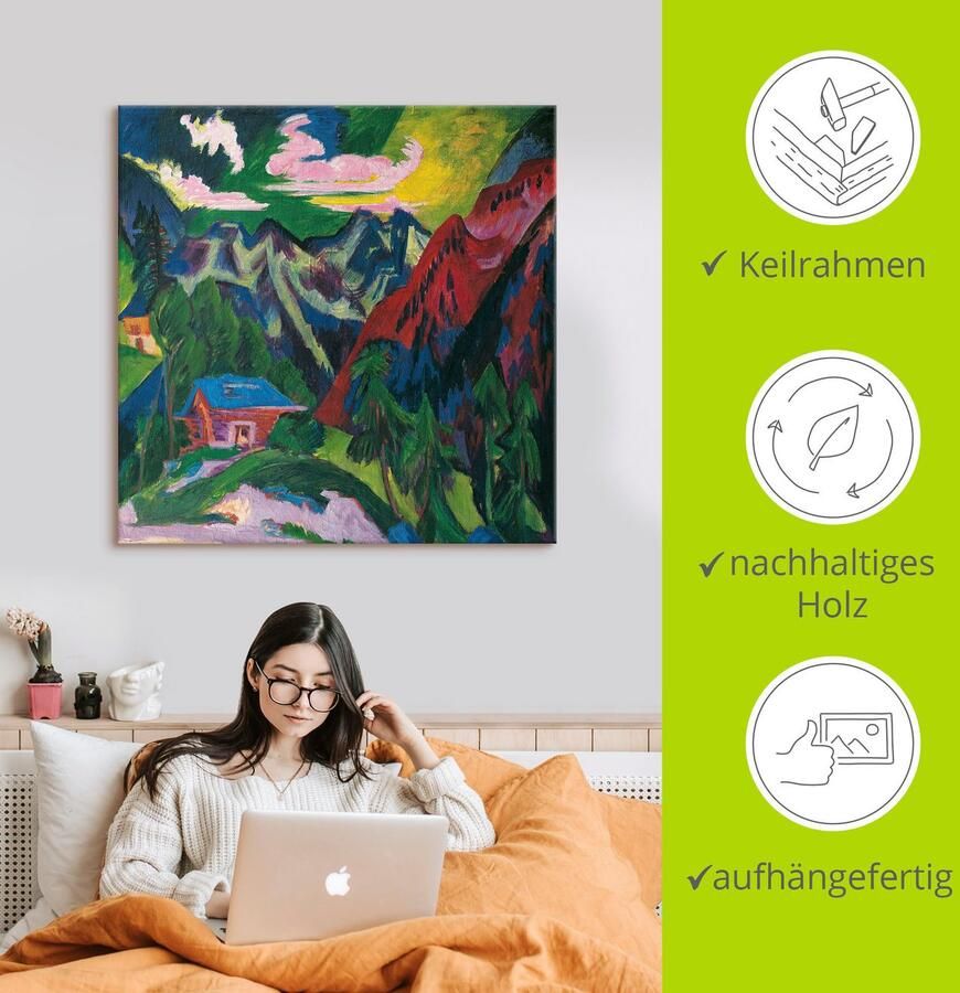 Artland Artprint op linnen De Klosterser bergen. Rond 1923 - Foto 2