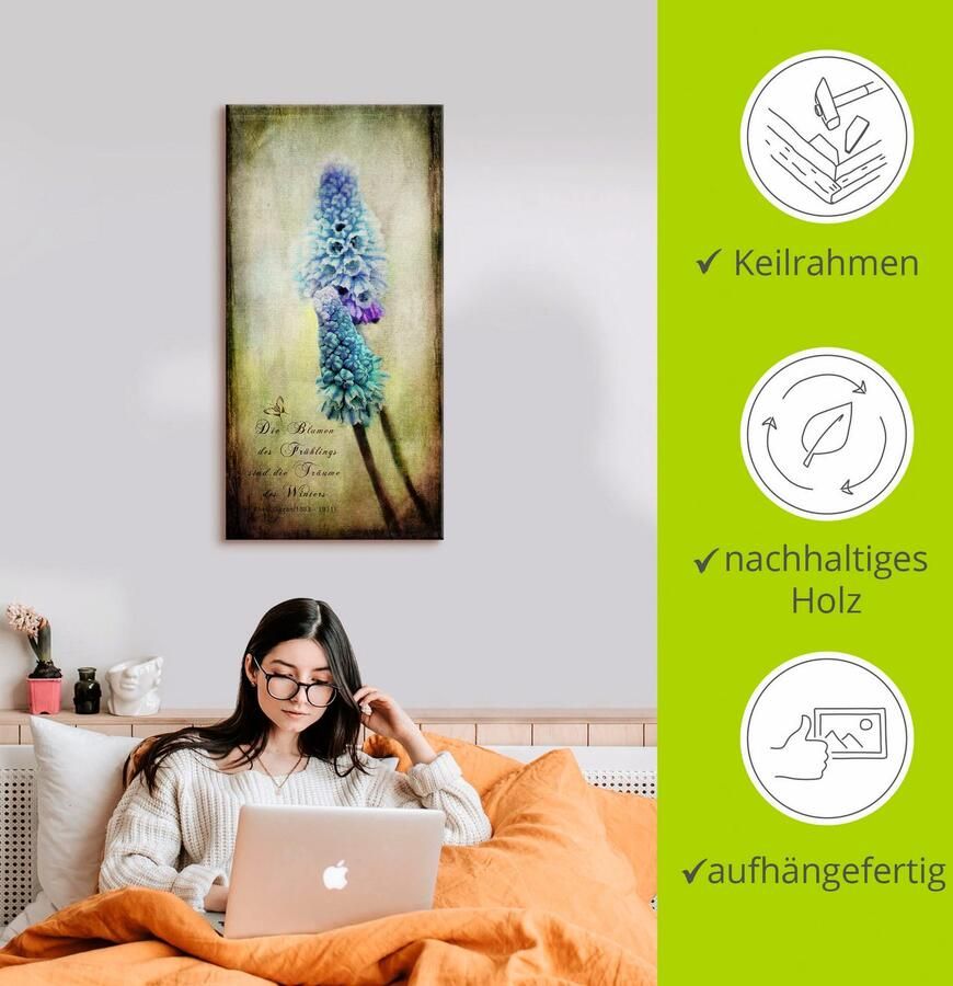 Artland Artprint op linnen De lente komt gespannen op een spieraam