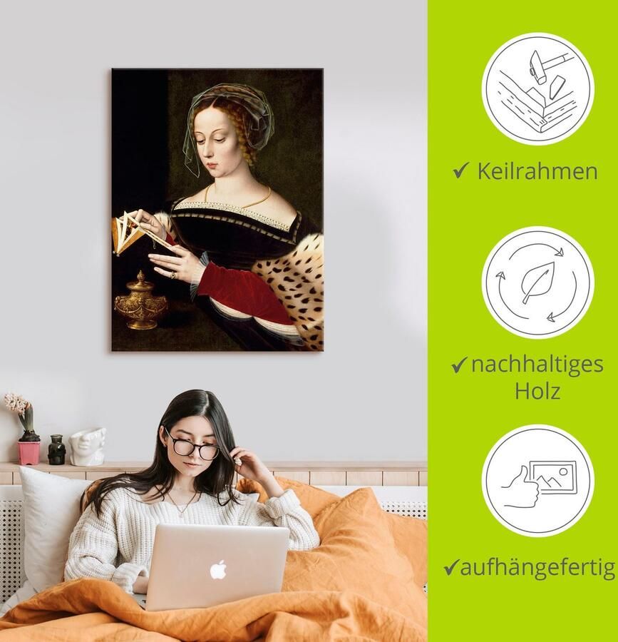 Artland Artprint op linnen De lezende Maria Magdalena - Foto 2