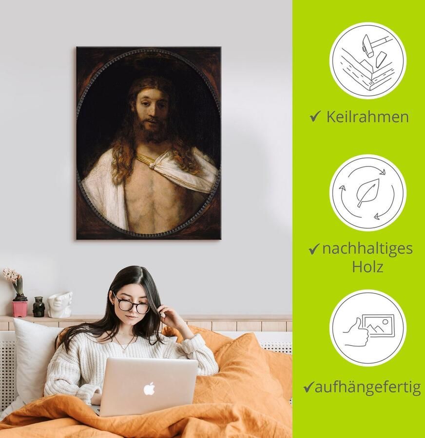 Artland Artprint op linnen De opgestanee Christus. 1661