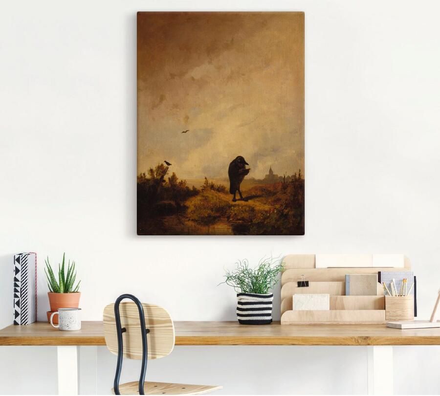 Artland Artprint op linnen De raaf. 1840x45 gespannen op een spieraam - Foto 3