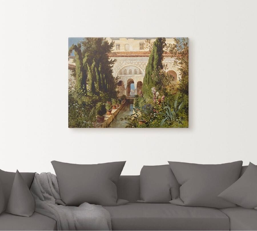 Artland Artprint op linnen De tuin van de Generalife bij Granada - Foto 4
