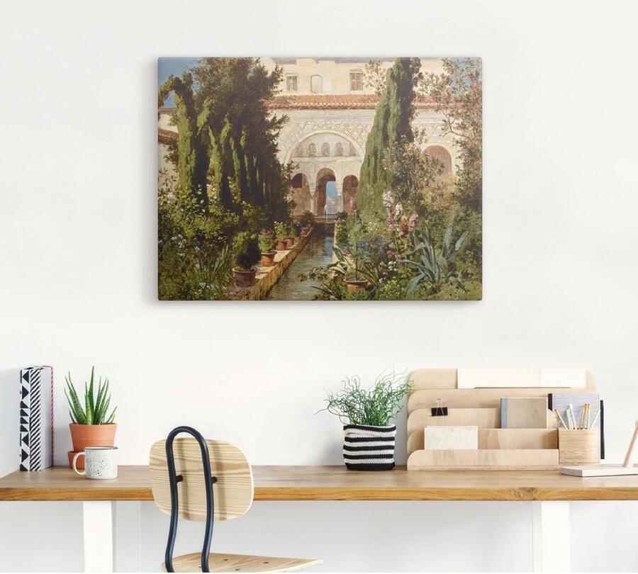 Artland Artprint op linnen De tuin van de Generalife bij Granada - Foto 3