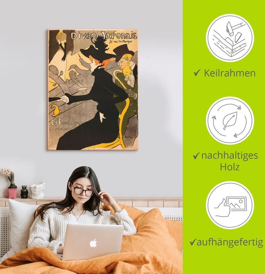 Artland Artprint op linnen Divan Japonais. Frankrijk Parijs - Foto 2
