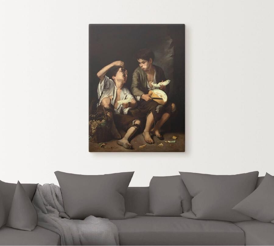 Artland Artprint op linnen Druiven en meloen eters. 1645 46
