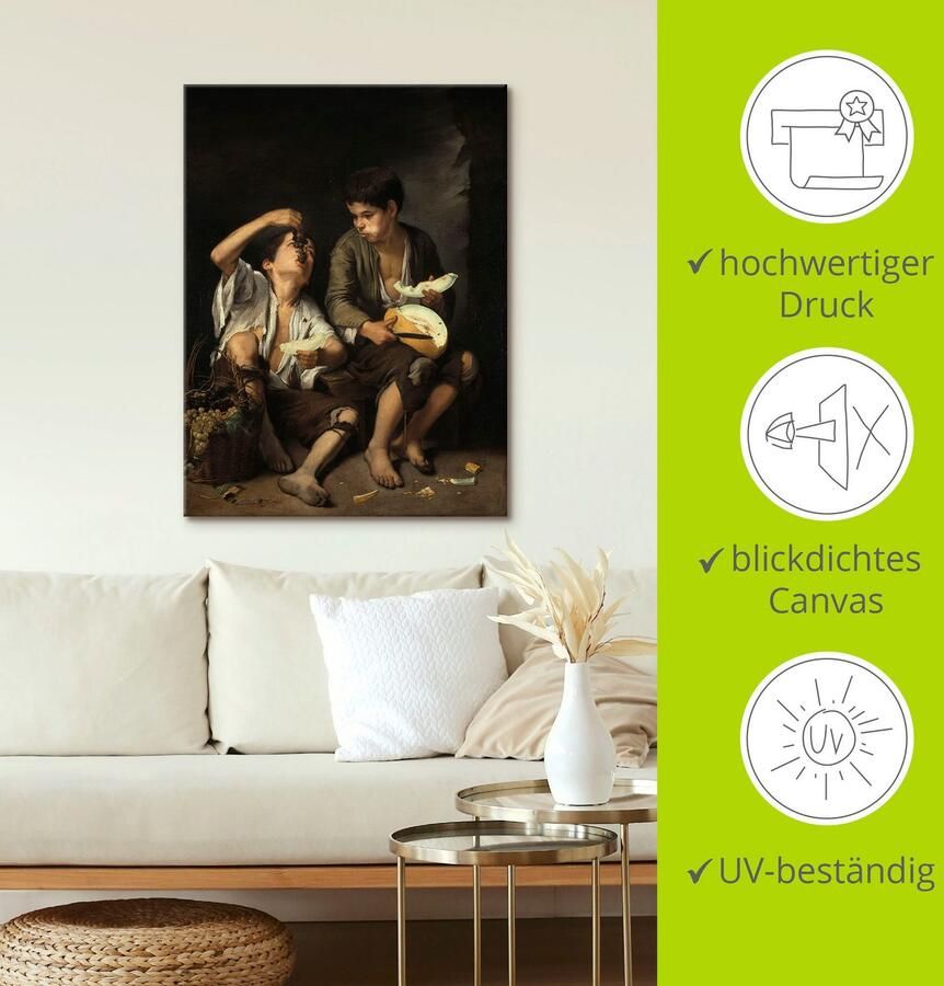 Artland Artprint op linnen Druiven en meloen eters. 1645 46 - Foto 3