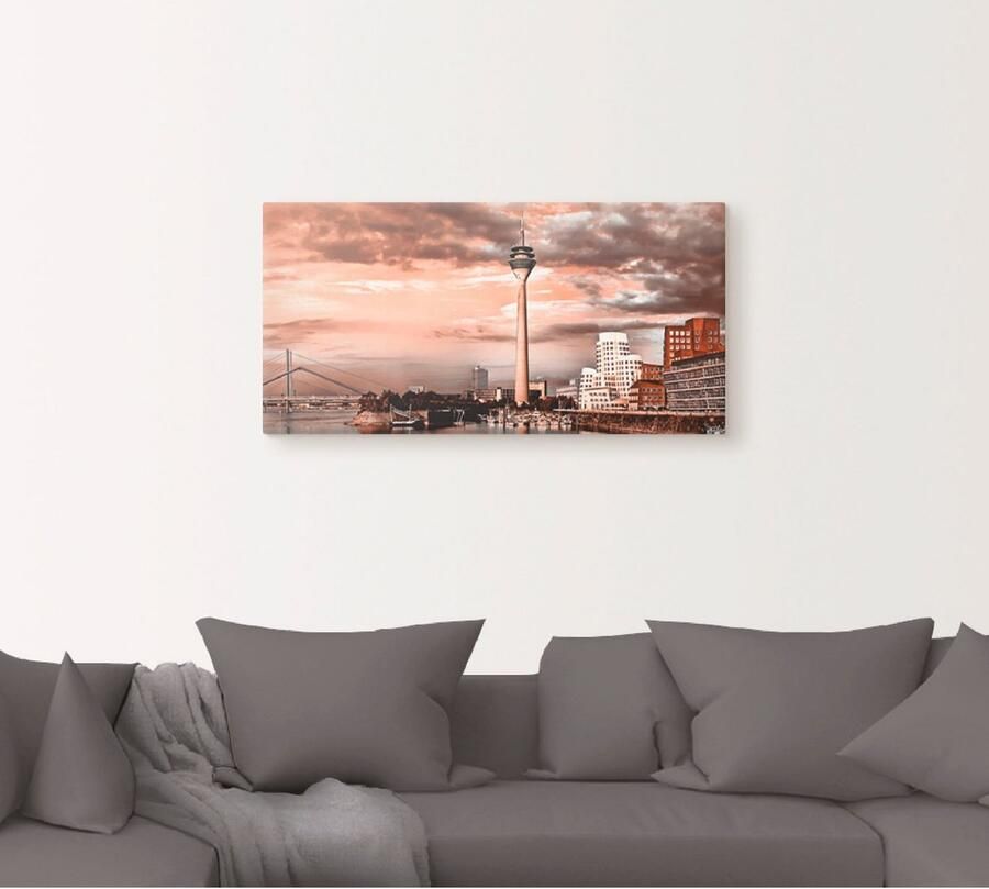 Artland Artprint op linnen Düsseldorf skyline III - Foto 5