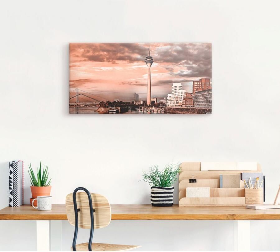 Artland Artprint op linnen Düsseldorf skyline III - Foto 4