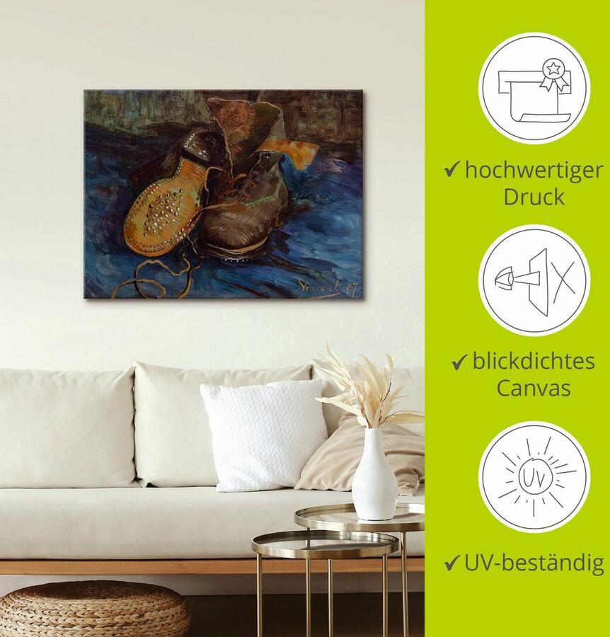 Artland Artprint op linnen Een paar laarzen 1887 gespannen op een spieraam - Foto 2