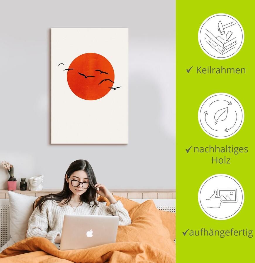 Artland Artprint op linnen Een zonnige dag gespannen op een spieraam - Foto 2