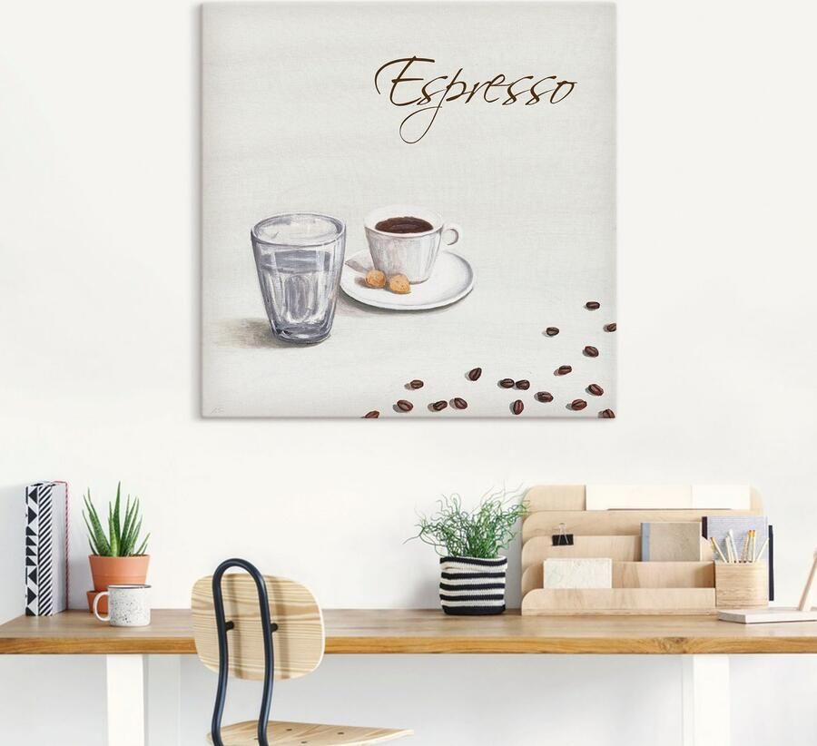 Artland Artprint op linnen Espresso III gespannen op een spieraam - Foto 4