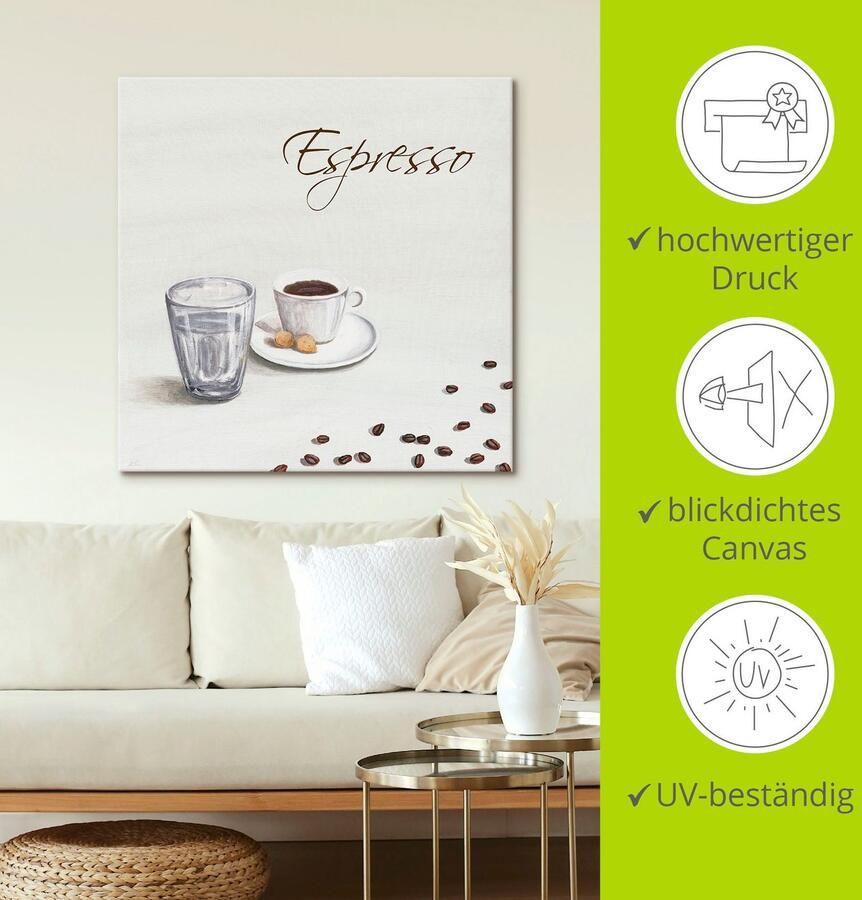 Artland Artprint op linnen Espresso III gespannen op een spieraam - Foto 3
