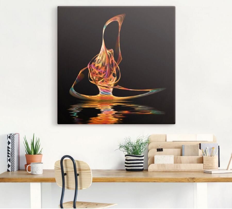 Artland Artprint op linnen Filigraan verwerkte surfer - Foto 5