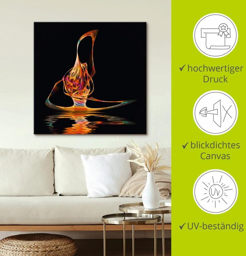 Artland Artprint op linnen Filigraan verwerkte surfer - Foto 3