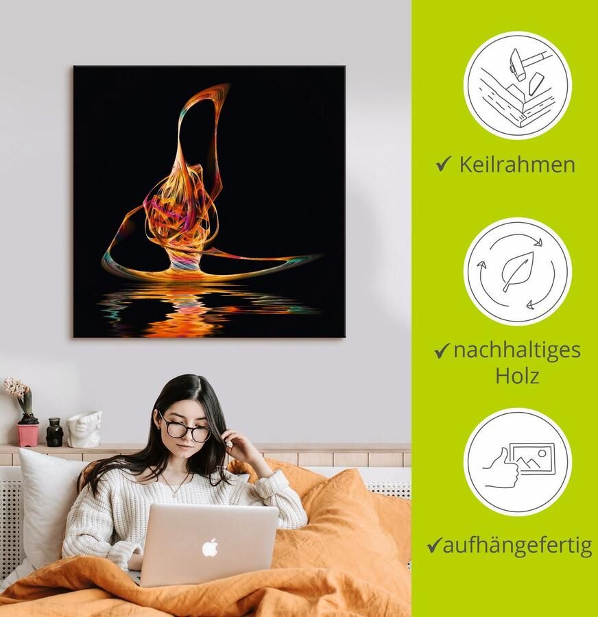 Artland Artprint op linnen Filigraan verwerkte surfer - Foto 2