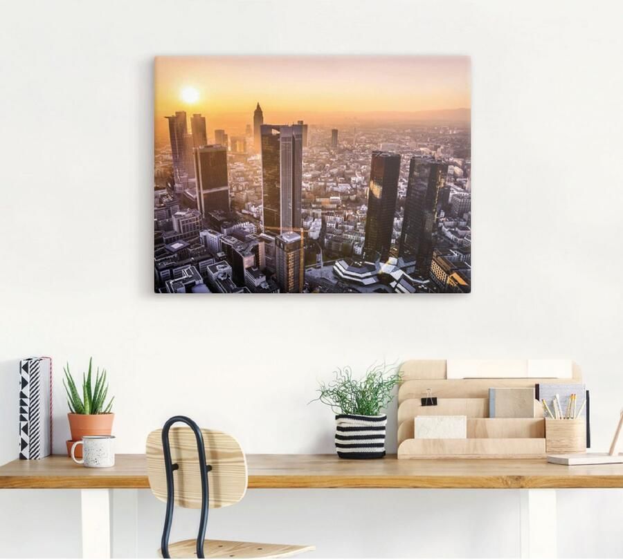 Artland Artprint op linnen Frankfurt am Main Panorama I - Foto 3
