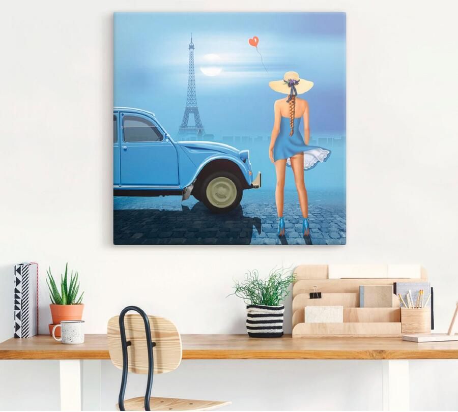 Artland Artprint op linnen Frans blauw gespannen op een spieraam - Foto 3