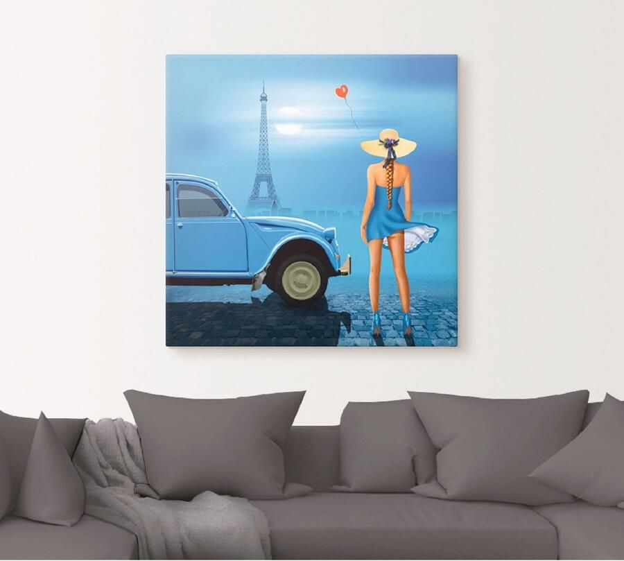 Artland Artprint op linnen Frans blauw gespannen op een spieraam - Foto 4