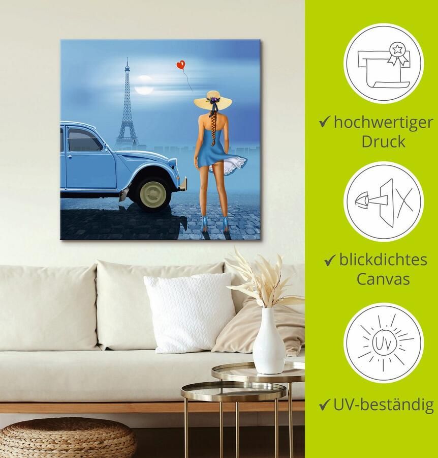 Artland Artprint op linnen Frans blauw gespannen op een spieraam - Foto 2