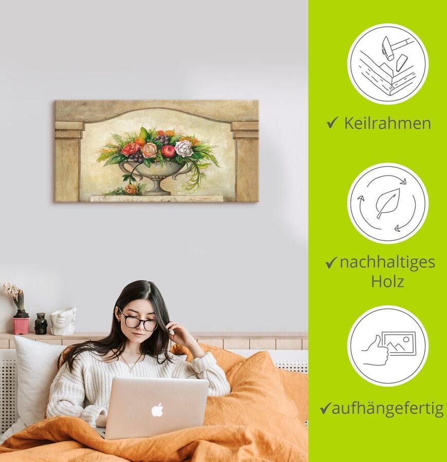 Artland Artprint op linnen Fresco stilleven gespannen op een spieraam - Foto 3