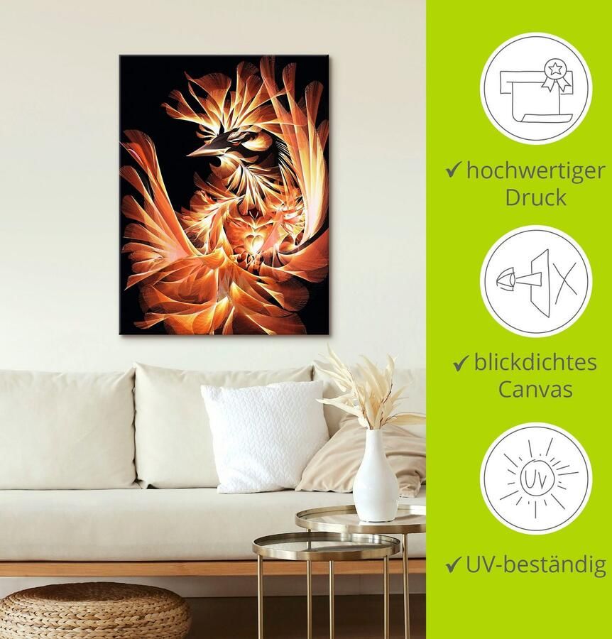 Artland Artprint op linnen Geboorte van de feniks gespannen op een spieraam - Foto 3