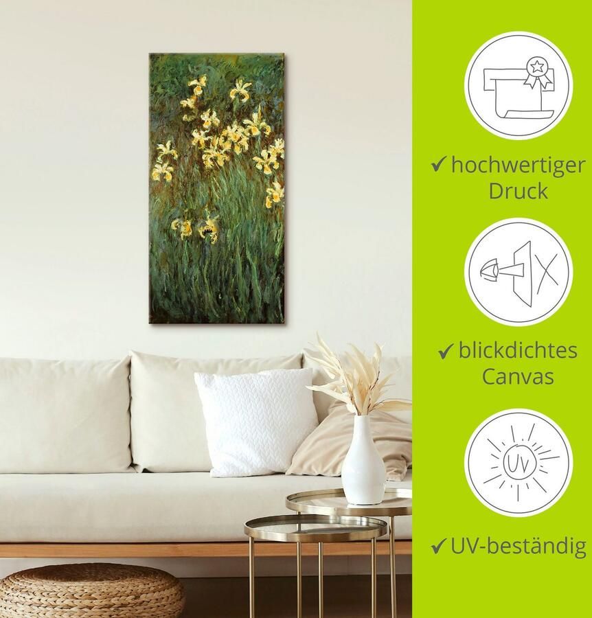 Artland Artprint op linnen Gele iris. gespannen op een spieraam - Foto 2