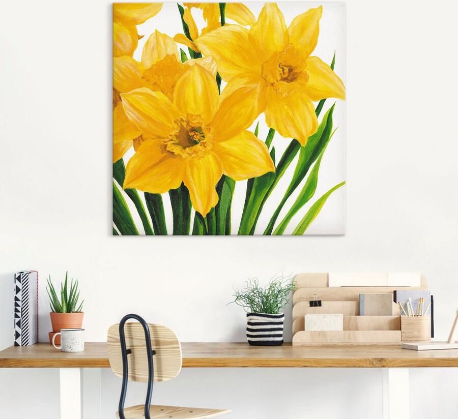 Artland Artprint op linnen Gele narcissen gespannen op een spieraam - Foto 4