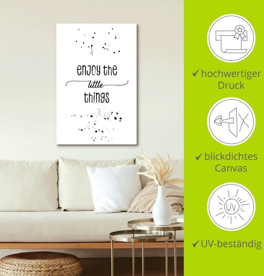 Artland Artprint op linnen Geniet van de kleine dingen I - Foto 3