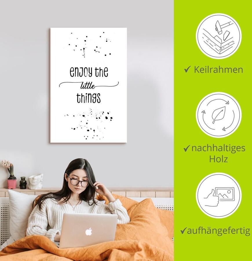 Artland Artprint op linnen Geniet van de kleine dingen I - Foto 2