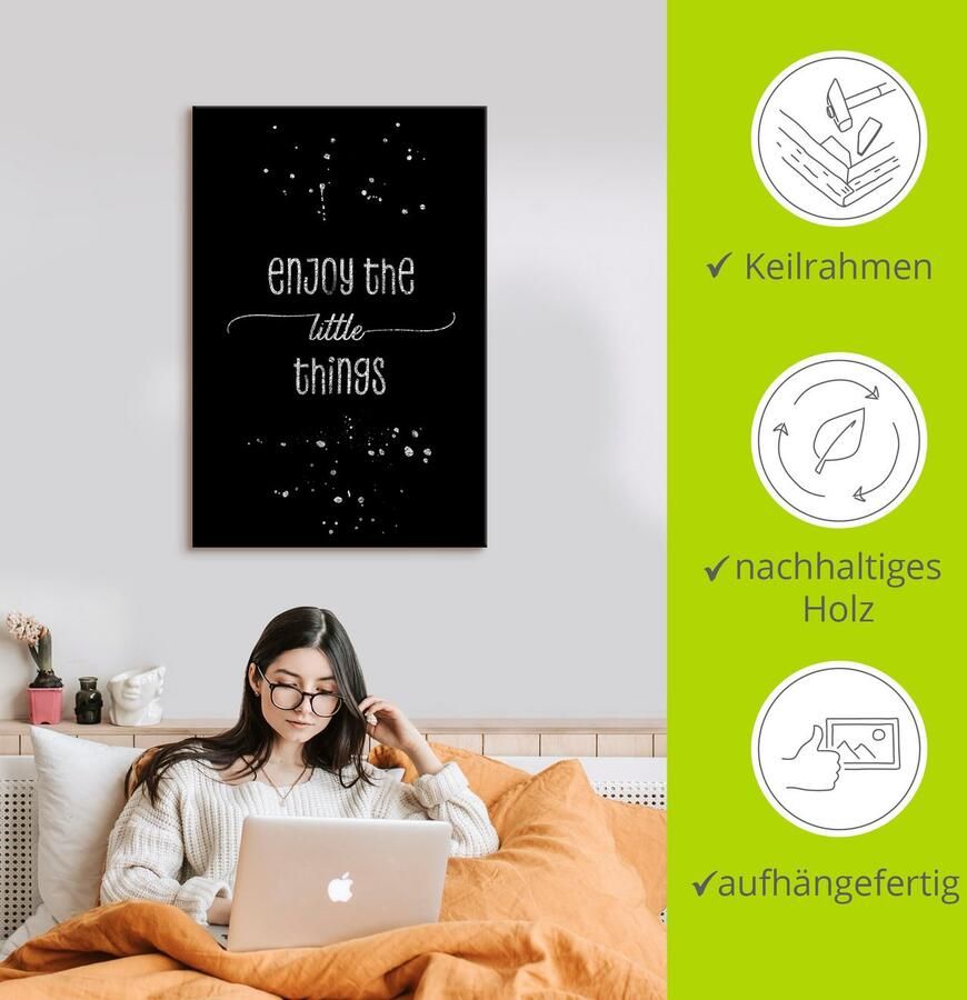 Artland Artprint op linnen Geniet van de kleine dingen I