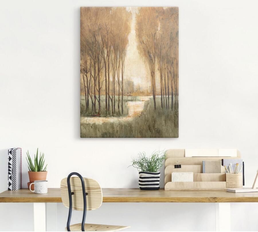 Artland Artprint op linnen Goudkleurige bos I gespannen op een spieraam - Foto 3