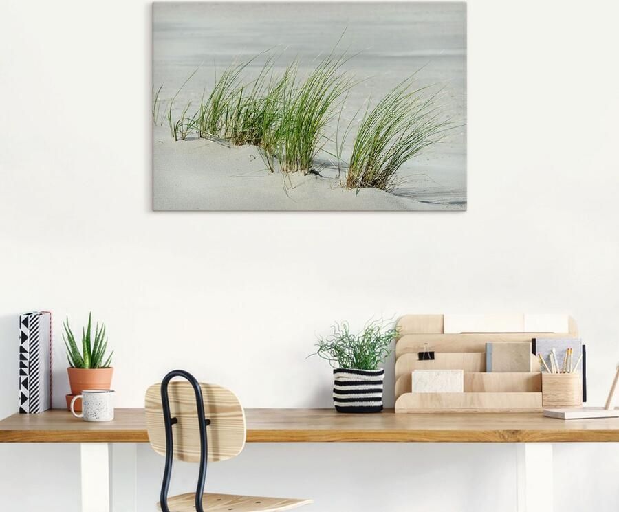 Artland Artprint op linnen Grassen aan het strand gespannen op een spieraam - Foto 4